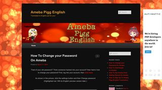 
                            8. Ameba Pigg English | Translated to English just for you!