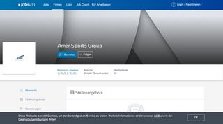 
                            9. Amer Sports Group - 2 Stellenangebote auf jobs.ch