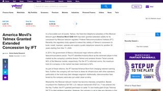 
                            7. America Movil's Telmex Granted Extended ... - Yahoo Finance
