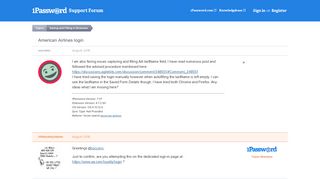 
                            8. American Airlines login — 1Password Forum