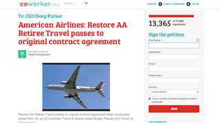
                            3. American Airlines: Restore AA Retiree Travel passes to original ...