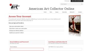 
                            10. American Art Collector - My Account - Login