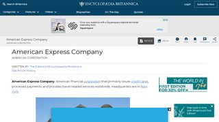 
                            12. American Express Company | History & Facts | Britannica.com