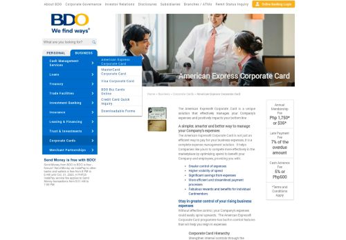 
                            8. American Express Corporate Card | BDO Unibank, Inc.