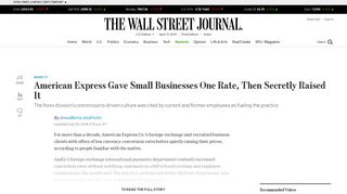 
                            6. American Express Gave Small Businesses One Rate, Then ...