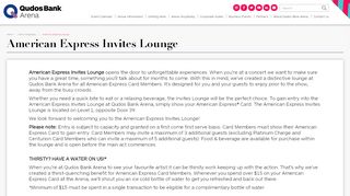 
                            13. American Express Invites Lounge | Qudos Bank Arena