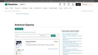 
                            10. American Express - Ireland Forum - TripAdvisor