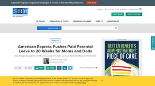 
                            10. American Express Pushes Paid Parental Leave to 20 Weeks for ...