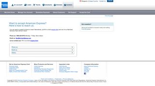 
                            3. American Express Singapore: Merchant: Contact and FAQ's