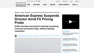 
                            8. American Express Suspends Director Amid FX Pricing ...