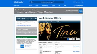 
                            7. American Express ticket offers. Official Ticketmaster site