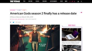 
                            12. American Gods season 2 finally has a release date - The Verge