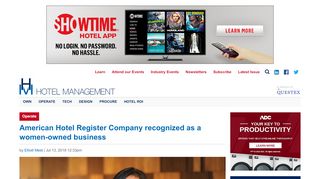 
                            11. American Hotel Register Company recognized as a women-owned ...