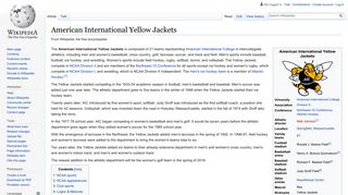 
                            12. American International Yellow Jackets - Wikipedia