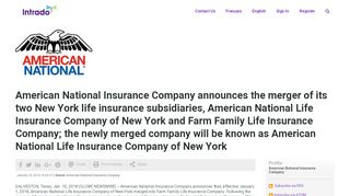 
                            9. American National Insurance Company announces ... - ...