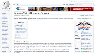 
                            4. American National Insurance Company - Wikipedia