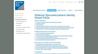 
                            10. American River Bank - Webroot SecureAnywhere Identity Shield FAQs