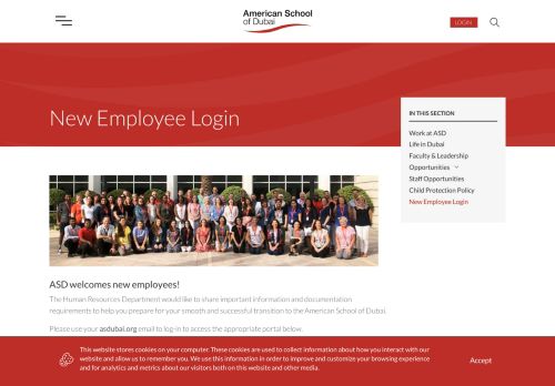 
                            8. American School of Dubai: New Employee Portal