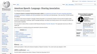 
                            8. American Speech–Language–Hearing Association - Wikipedia