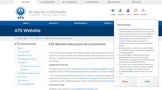 
                            7. American Thoracic Society - ATS Website Instructions for Contributors