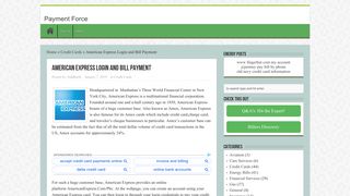 
                            8. AmericanExpress.Com/Pbc - Login and Bill Payment