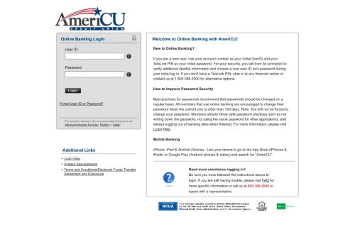
                            9. AmeriCU Online Banking