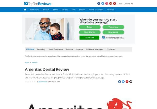 
                            7. Ameritas Dental Insurance Review - Plans, Premiums and Limits