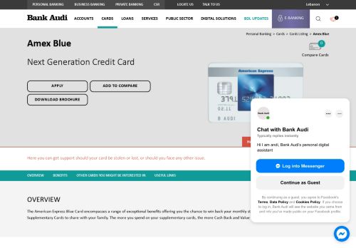 
                            6. Amex Blue - Bank Audi