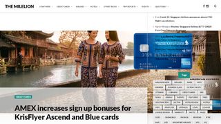 
                            11. AMEX increases sign up bonuses for KrisFlyer Ascend and Blue cards ...