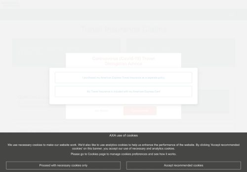 
                            6. AMEX Portal - AXA Travel Insurance