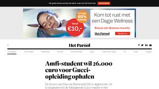 
                            8. Amfi-student wil 26.000 euro voor Gucci-opleiding ophalen ...