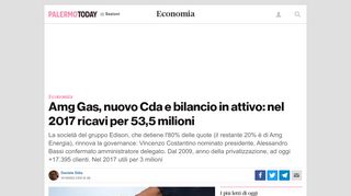 
                            9. Amg Gas, nuovo Cda e bilancio in attivo: nel 2017 ricavi per 53,5 mln ...