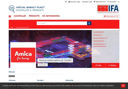 
                            13. Amica International GmbH: IFA - Aussteller - IFA Virtual Market Place