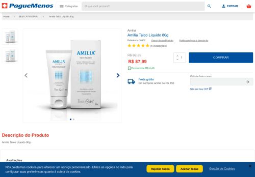 
                            7. Amilia Talco Líquido 80g - Farmacias Pague Menos