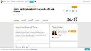 
                            9. Amino acid metabolism in human health and disease | Frontiers ...