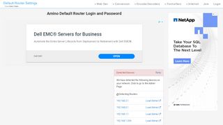 
                            4. Amino Default Router Login and Password - Clean CSS