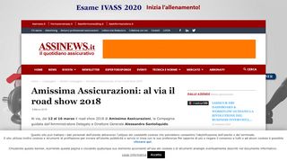 
                            10. Amissima Assicurazioni: al via il road show 2018 Assinews.it