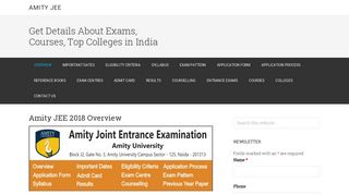 
                            10. Amity JEE 2018 Application Form, Exam Dates, Syllabus, Exam Pattern