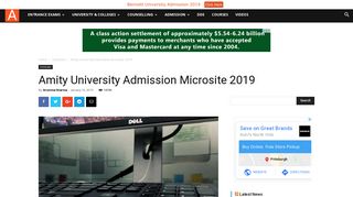 
                            6. Amity University Admission Microsite 2019 | AglaSem Admission