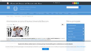 
                            12. Ammissione ai corsi di laurea Università Bocconi - Liceo Cutelli