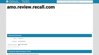 
                            6. amo.review.recall.com - Recall Review Amo | IPAddress.com