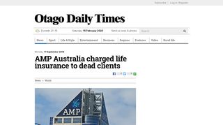 
                            5. AMP Australia charged life insurance to dead clients - Otago Daily Times