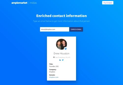 
                            12. Amplemarket | Midas - Enrich Your Email Lists - Amplemarket | Fetch