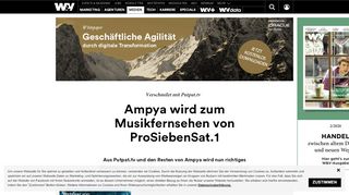 
                            8. Ampya wird zum Musikfernsehen von ProSiebenSat.1 | W&V