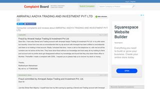 
                            5. AMRAPALI AADYA TRADING AND INVESTMENT PVT LTD Complaints