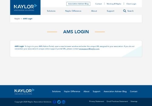 
                            13. AMS Login - Naylor Association Solutions