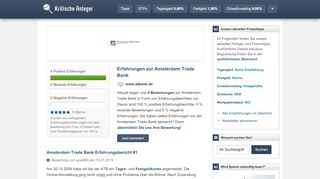 
                            8. Amsterdam Trade Bank Erfahrungen (4 Berichte) - Kritische Anleger