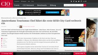 
                            13. Amsterdams Tourismus-Chef führt die erste RFID-City-Card ... - CIO.de