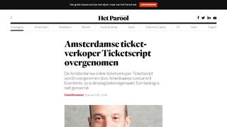 
                            2. Amsterdamse ticketverkoper Ticketscript overgenomen - Amsterdam ...