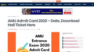 
                            8. AMU Admit Card 2019 for AMU 2019 Entrance Exam – Download ...